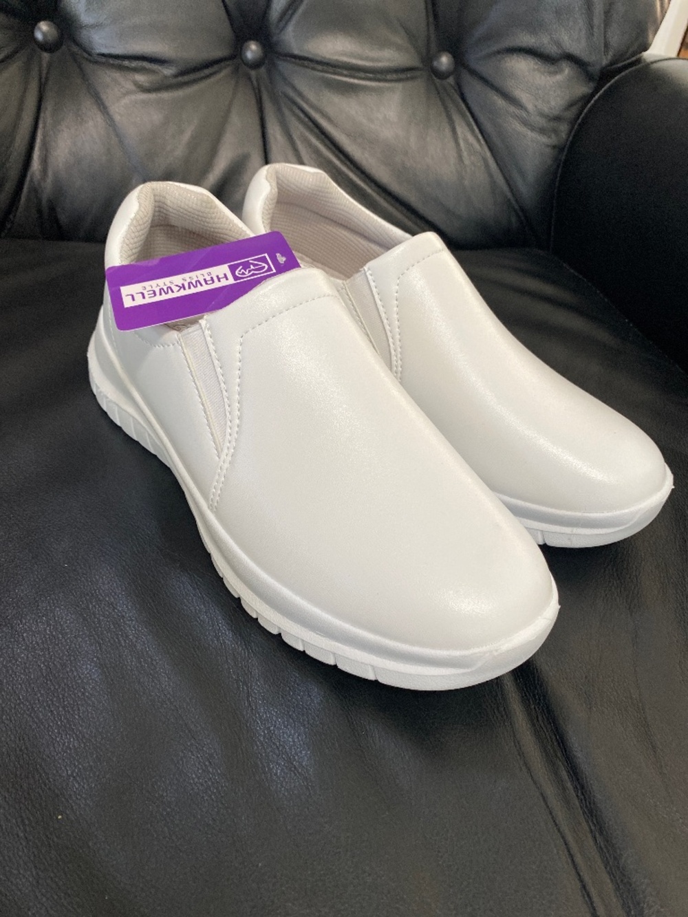 HAWKWELL nwt bliss lifestyle lightweight slip on 9 white nursing work shoes